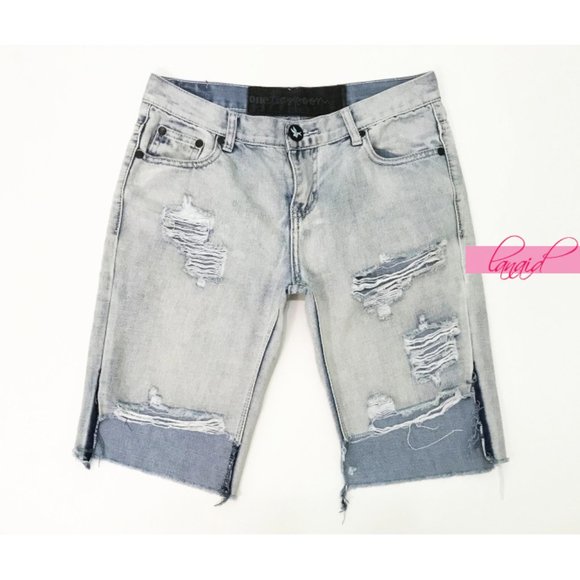 One Teaspoon Pants - One Teaspoon Longline Cut-Off Truckers Destroyed